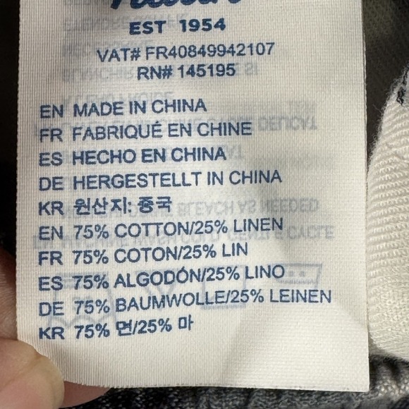 Katin Shorts Mens 2XL Gray Striped Linen Blend Drawstring Chino Pockets Casual - Picture 3 of 12